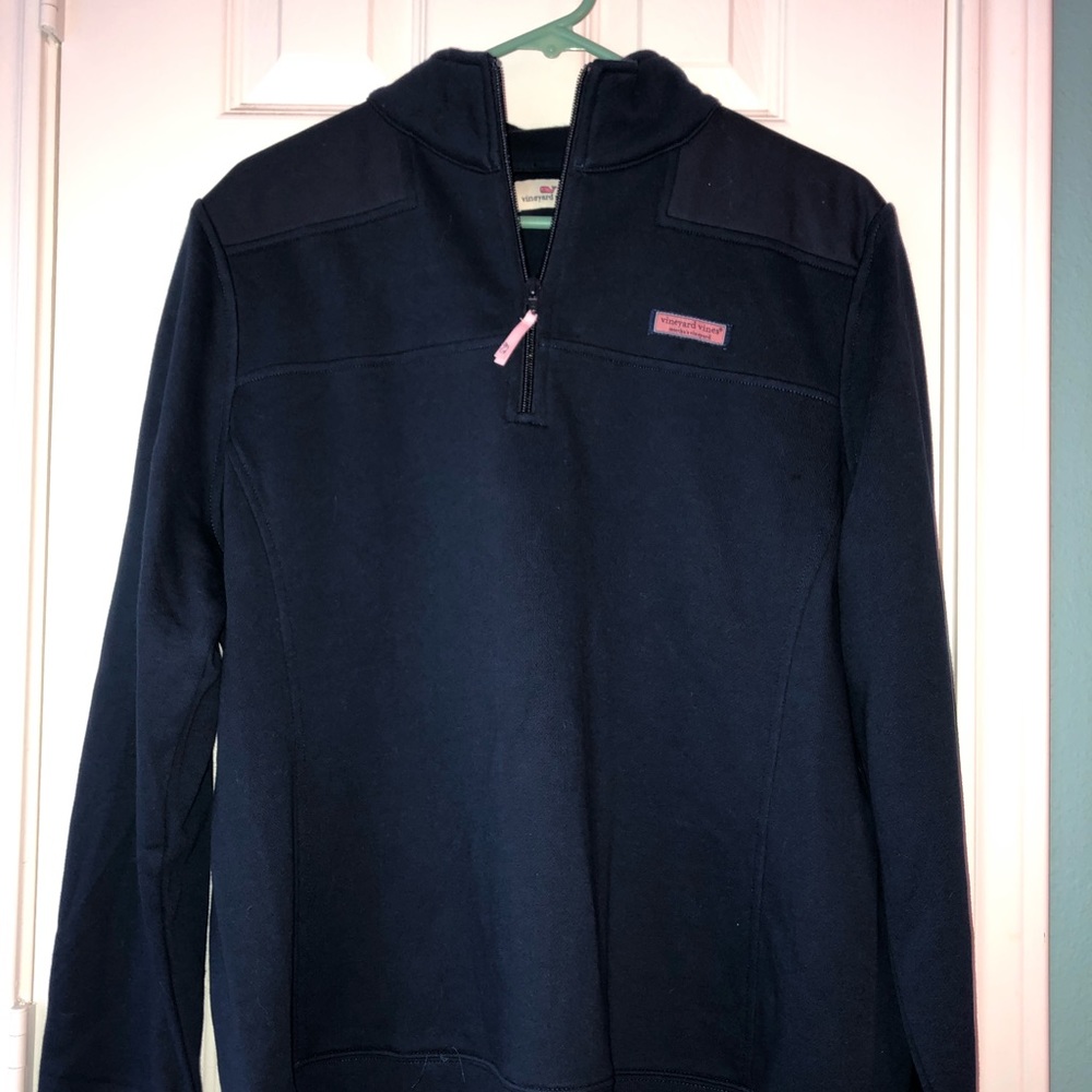 Blue quarter zip sweater